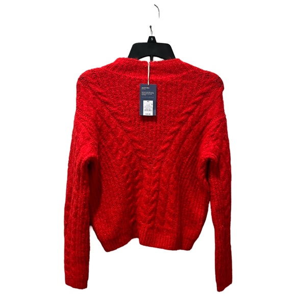 Red cable knit mock turtle neck sweater by Universal Thread. - Picture 4 of 8